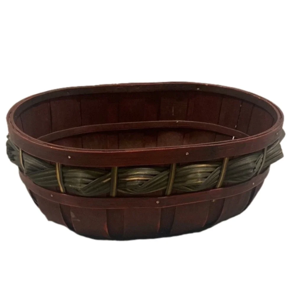 Dark Stained Oval Basket